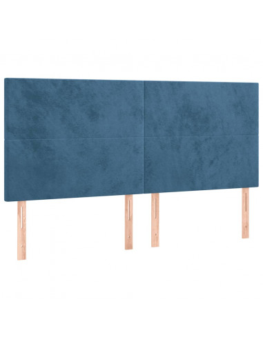 Testiera a LED Blu Scuro 160x5x118/128 cm in Velluto