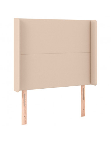 Testiera a LED Cappuccino 83x16x118/128 cm in Similpelle