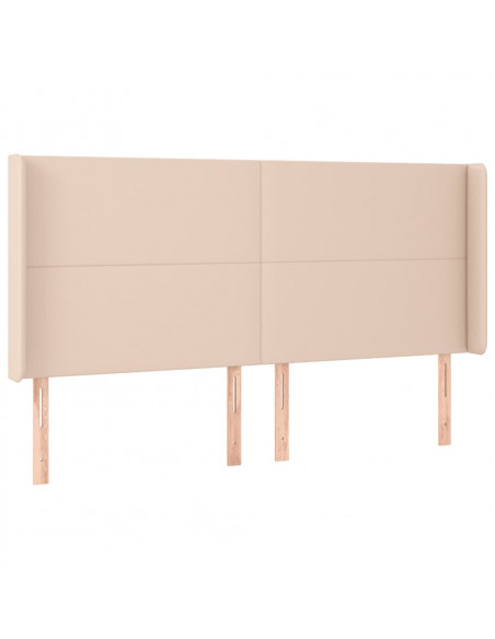 Testiera a LED Cappuccino 163x16x118/128 cm in Similpelle
