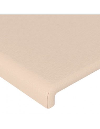 Testiera a LED Cappuccino 163x16x118/128 cm in Similpelle