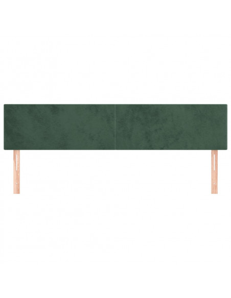 Testiera 2 pz Verde scuro 90x5x78/88 cm in Velluto