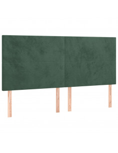 Testiera 4 pz Verde scuro 90x5x78/88 cm in Velluto 2