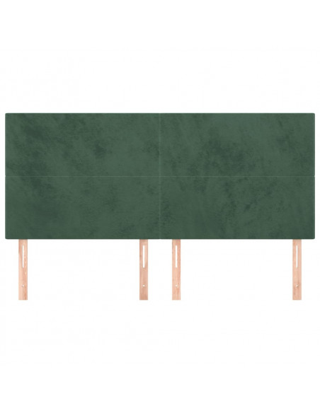 Testiera 4 pz Verde scuro 90x5x78/88 cm in Velluto