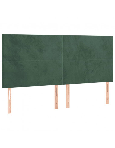 Testiera a LED Verde Scuro 180x5x118/128cm in Velluto