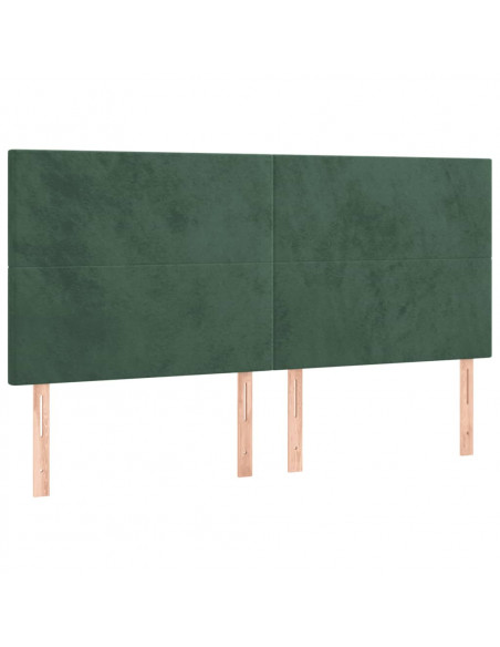 Testiera a LED Verde Scuro 180x5x118/128cm in Velluto