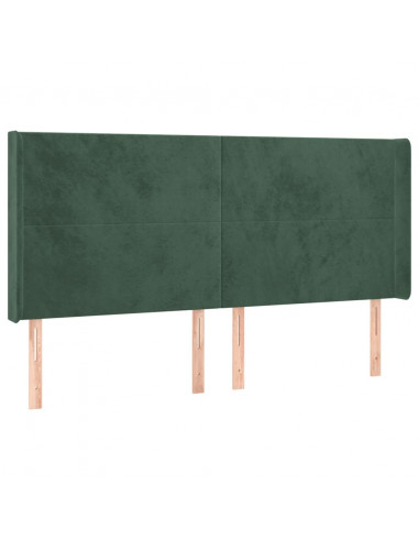 Testiera a LED Verde Scuro 183x16x118/128 cm in Velluto