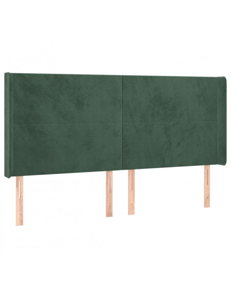 Testiera a LED Verde Scuro 183x16x118/128 cm in Velluto