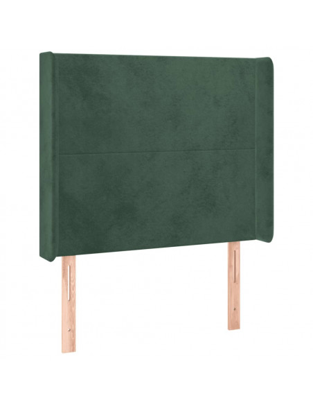 Testiera a LED Verde Scuro 93x16x118/128 cm in Velluto