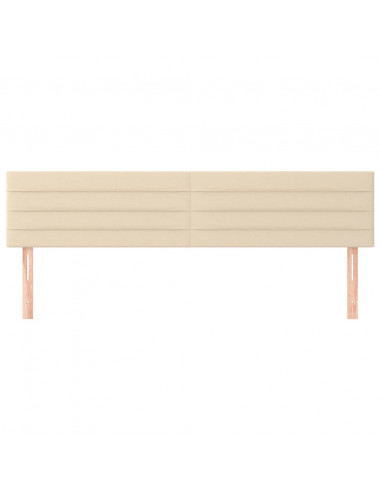 Testiera 2 pz Crema 80x5x78/88 cm in Tessuto