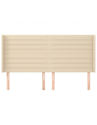 Testiera ad Orecchio Crema 163x16x118/128 cm in Tessuto