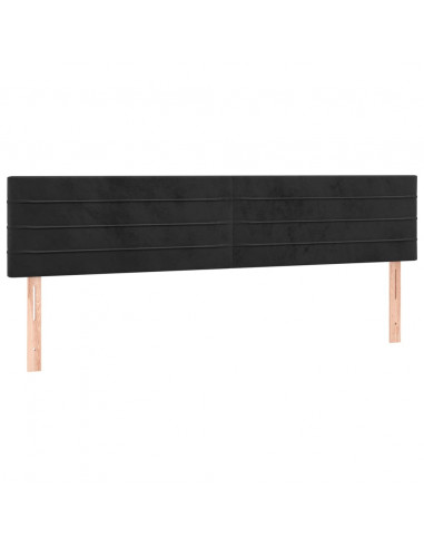 Testiera 2 pz Nera 80x5x78/88 cm in Velluto