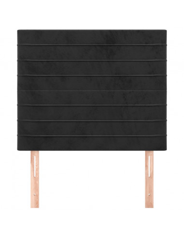 Testiera 2 pz Nera 80x5x78/88 cm in Velluto