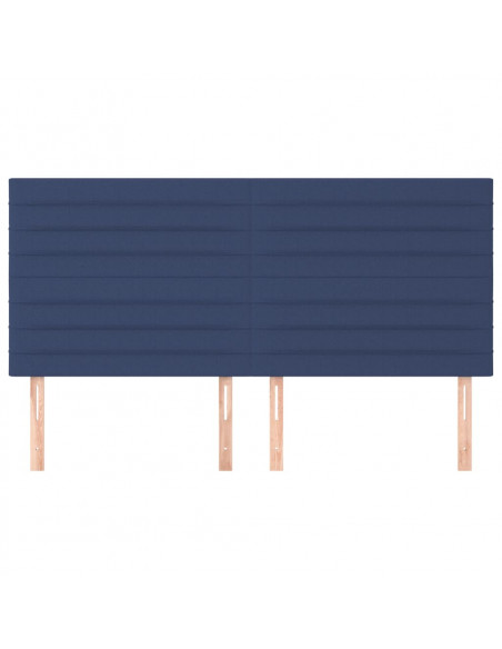 Testiera 4 pz Blu 100x5x78/88 cm in Tessuto