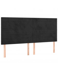 Testiera 4 pz Nera 80x5x78/88 cm in Velluto 2