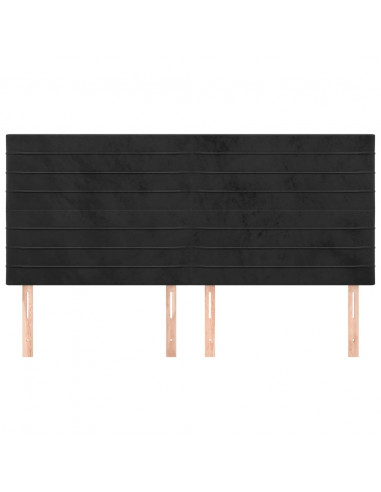 Testiera 4 pz Nera 80x5x78/88 cm in Velluto