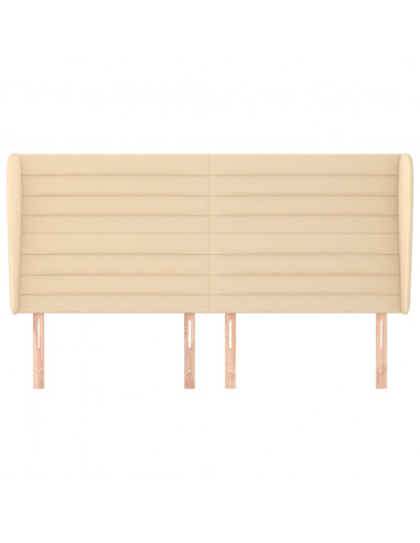 Testiera ad Orecchio Crema 203x23x118/128 cm in Tessuto