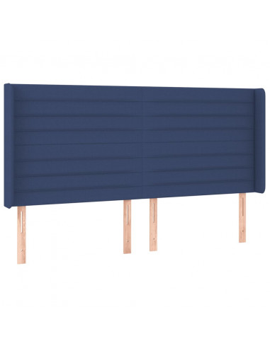 Testiera a LED Blu 203x16x118/128 cm in Tessuto