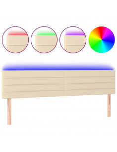 Testiera a LED Crema 160x5x78/88 cm in Tessuto 2