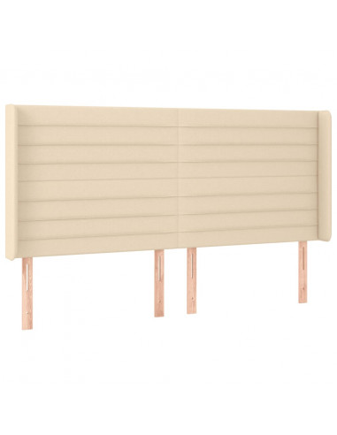 Testiera a LED Crema 203x23x118/128 cm in Tessuto