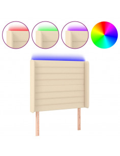 Testiera a LED Crema 83x16x118/128 cm in Tessuto 2