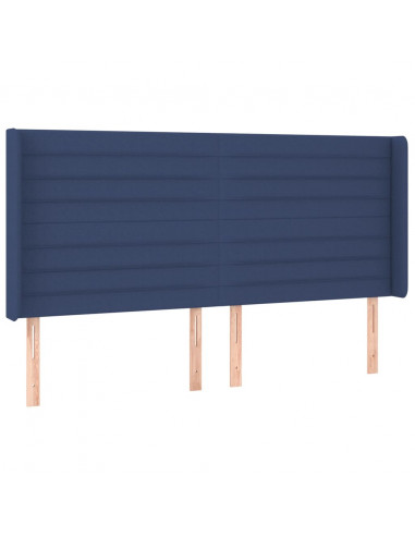 Testiera ad Orecchio Blu 203x16x118/128 cm in Tessuto