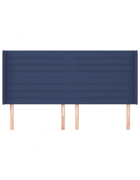 Testiera ad Orecchio Blu 203x16x118/128 cm in Tessuto