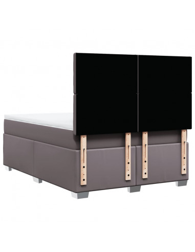 Giroletto a Molle con Materasso Grigio 160x200 cm in Similpelle