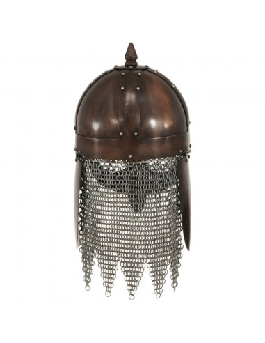 Elmo da Guerriero Vichingo Antico per LARP in Acciaio Rame
