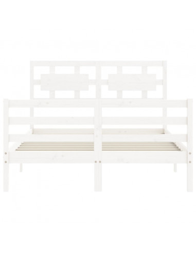 Giroletto con Testiera Bianco 120x200 cm in Legno Massello