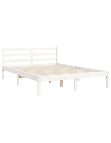 Giroletto con Testiera Bianco 120x200 cm in Legno Massello