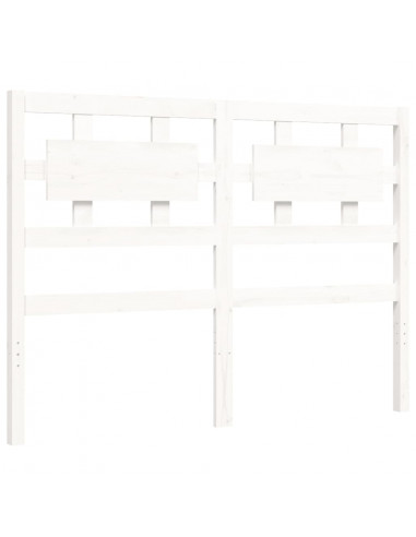 Giroletto con Testiera Bianco 120x200 cm in Legno Massello