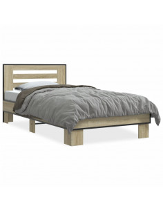 Giroletto Rovere Sonoma 75x190cm in Legno Multistrato e Metallo 2