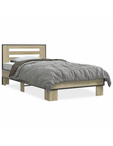 Giroletto Rovere Sonoma 75x190cm in Legno Multistrato e Metallo