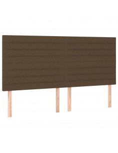 Testiera 4 pz Marrone Scuro 80x5x78/88 cm in Tessuto 2