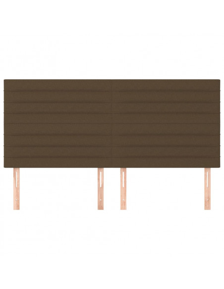 Testiera 4 pz Marrone Scuro 80x5x78/88 cm in Tessuto