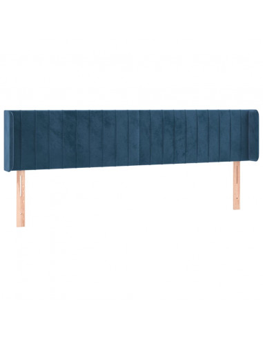 Testiera a LED Blu Scuro 183x16x78/88 cm in Velluto