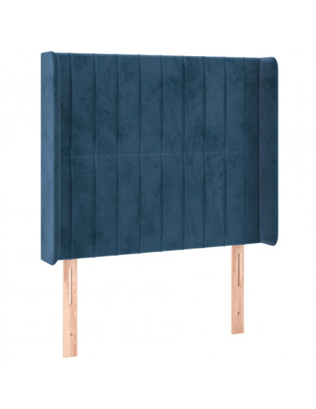 Testiera a LED Blu Scuro 93x16x118/128 cm in Velluto
