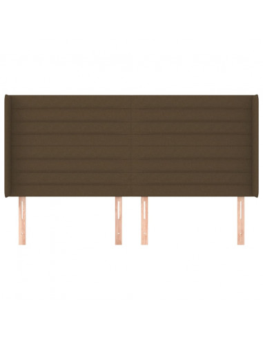 Testiera ad Orecchio Marrone Scuro 163x16x118/128 cm in Tessuto