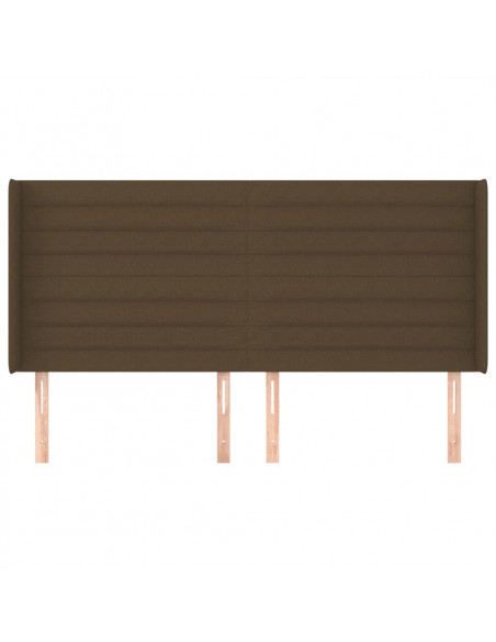Testiera ad Orecchio Marrone Scuro 163x16x118/128 cm in Tessuto