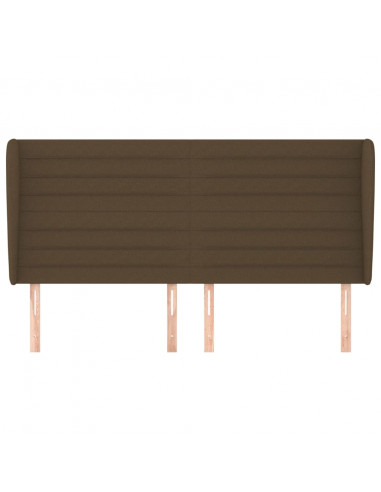 Testiera ad Orecchio Marrone Scuro 163x23x118/128 cm in Tessuto