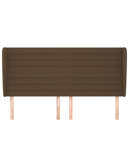 Testiera ad Orecchio Marrone Scuro 163x23x118/128 cm in Tessuto