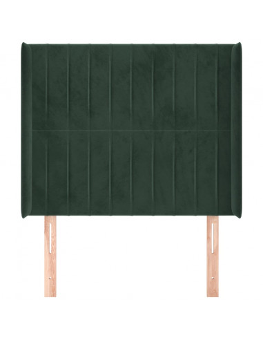 Testiera ad Orecchio Verde Scuro 93x16x118/128 cm in Velluto