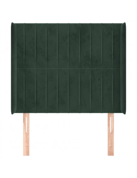 Testiera ad Orecchio Verde Scuro 93x16x118/128 cm in Velluto