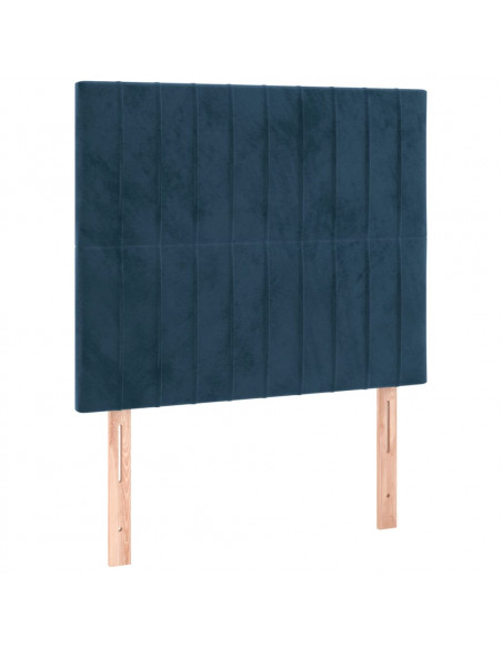 Testiera 2 pz Blu scuro 90x5x78/88 cm in Velluto