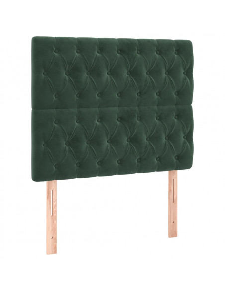 Testiera 2 pz Verde scuro 100x7x78/88 cm in Velluto