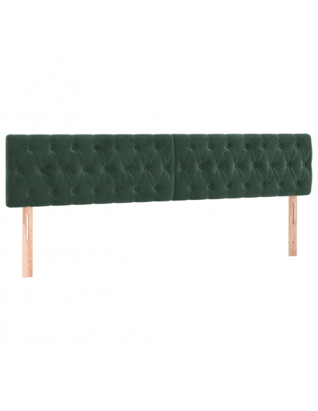 Testiera 2 pz Verde scuro 100x7x78/88 cm in Velluto