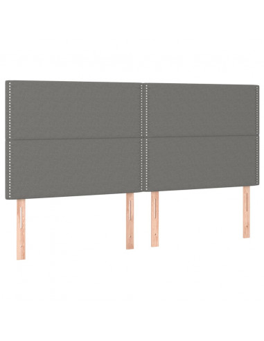 Giroletto con Testiera Grigio Scuro 160x200 cm in Tessuto