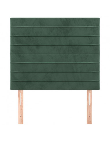 Testiera 2 pz Verde Scuro 80x5x78/88 cm in Velluto
