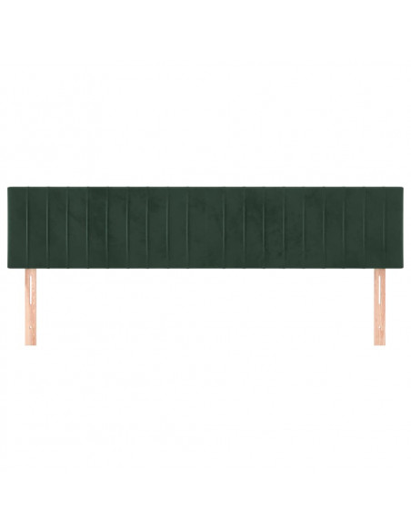Testiera 2 pz Verde scuro 90x5x78/88 cm in Velluto