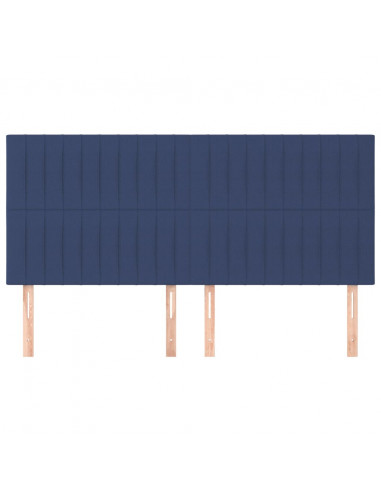 Testiera 4 pz Blu 100x5x78/88 cm in Tessuto